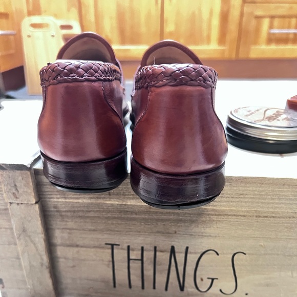 Allen Edmonds MAXFIELD Mens 47716 Brown Leather Braided Tassel Loafers size 9 D - Picture 2 of 5